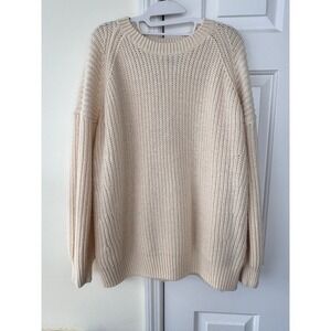 NEW LOOK MATERNITY Cream Knit Sweater Relaxed Fit Pullover Women's Size L